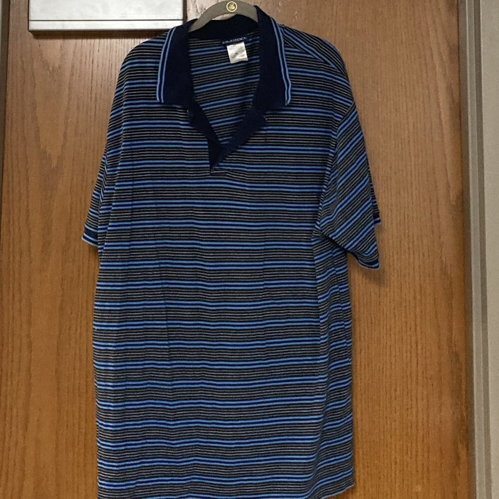 Puritan blue stripe 2xl polo shirt